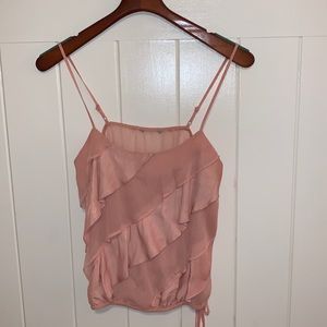 Sheer Pink Ruffle Top